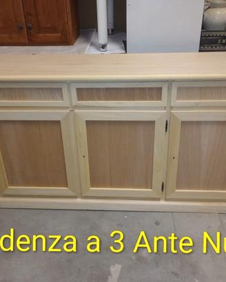 Credenza a 3 Ante grezza Nuova