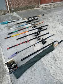 canne da pesca + molinelli