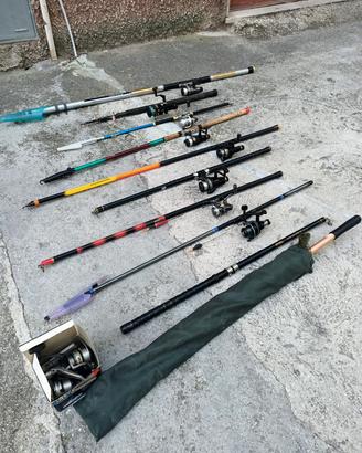 canne da pesca + molinelli
