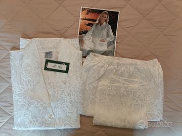 Pigiama donna lungo, color panna. Tag. 46