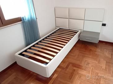 letto singolo con testiera e comodino Moretti c.