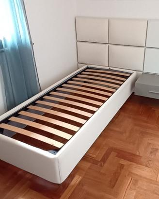 letto singolo con testiera e comodino Moretti c.