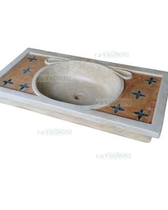Lavandino da bagno cucina in marmo intarsiato gial