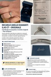 Recarlo Anello Diamanti 0,45 CT - Certificato 