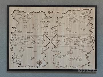 quadro Mappa One Piece in legno