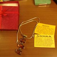Girocollo in argento + ambra