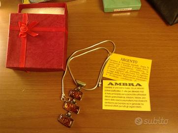 Girocollo in argento + ambra