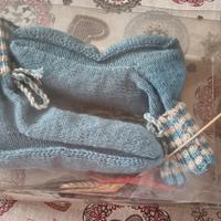 babbucce in lana unisex colore celeste NUOVE