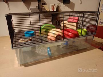 Maxi gabbia per criceto con accessori 