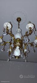 Lampadario e 2 Abat-jour in Porcellana di Capodimo