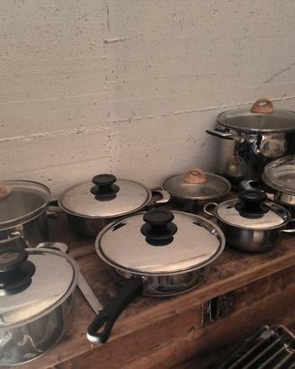 set di pentole acciaio inox 