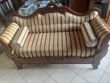 divano due posti, 1800, imbottitura nuova, l 166 p