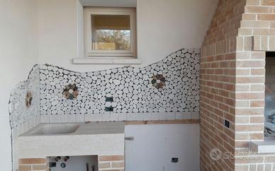 Ciottoli segati a fette spessore  cm. 1.00