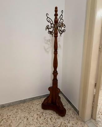 Appendiabiti da terra in legno intagliato 180cm