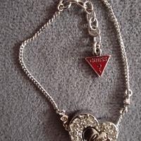 Guess Bracciale Acciaio con Cuore e Cristalli