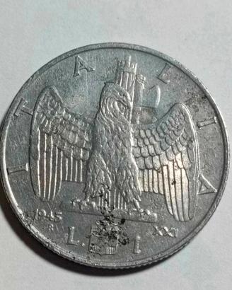 moneta 1 lira 1943 - regno d'italia 