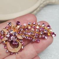 Rara Spilla Vintage  EP Cristalli Rosa anni 50/60