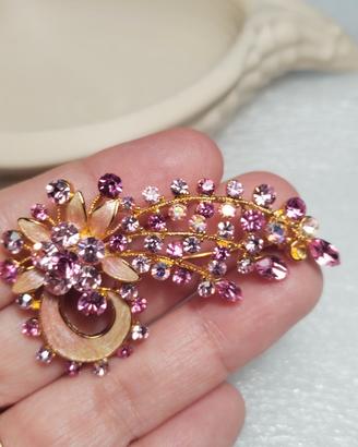 Rara Spilla Vintage  EP Cristalli Rosa anni 50/60