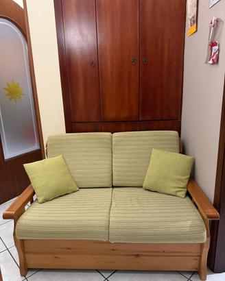 Divano letto a due posti in legno massellelo