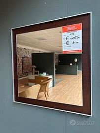 specchio in alluminio e wengè