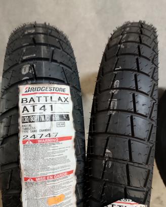 BRIDGESTONE AT41 130 80 17 65H , 100 90 19 57V NEW