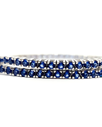 Bracciale tennis zaffiri naturali oro bianco 18 kt