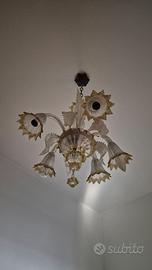 Lampadario in vetro art decò