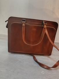 borsa da lavoro vintage cuoio zippo