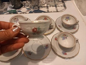 6 tazzine con sottopiatti made in germany porcella