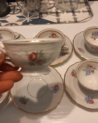 6 tazzine con sottopiatti made in germany porcella
