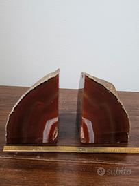 Fermalibri in agata rossa