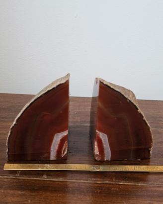 Fermalibri in agata rossa