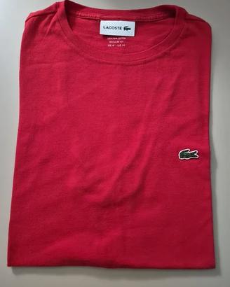 T-Shirt Lacoste Rossa Taglia M 100% Cotone