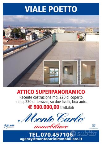 Vle Poetto attico mq 220 e terrazzo rifinito