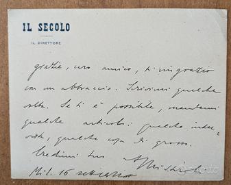 Mario Missiroli lettera autografa firmata – Il Sec