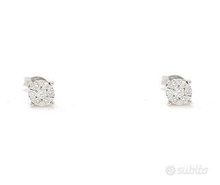 Orecchini in oro bianco con diamanti 0,19 Ct