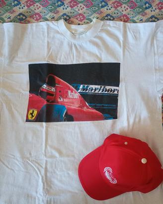 t-shirt e cappellino ferrari