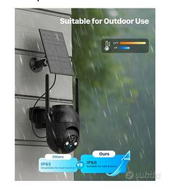 Telecamera wifi 1440p con pannello solare