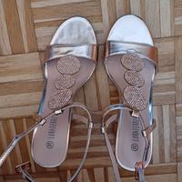 Sandali metal rose gold LORA FERRES
