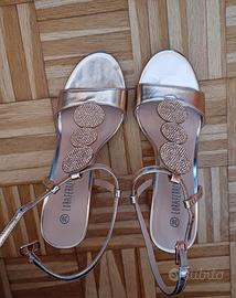 Sandali metal rose gold LORA FERRES