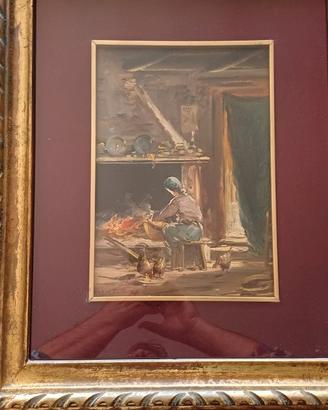 Quadro olio su tela Fattori Mario