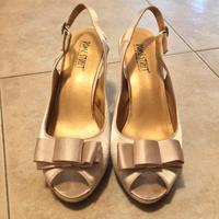 Sandali beige Rome Street con tacco