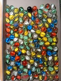 150 biglie di vetro vintage 1,6cm anni 70 e 80