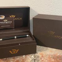 Penna a sfera Philip Watch Nera dettagli argento.