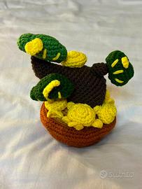 peluche all’uncinetto fatto a mano di un Bonsai