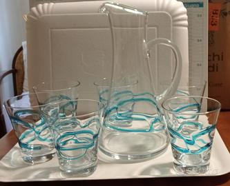 set caraffa e sei bicchieri Bormioli Ceralacca
