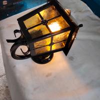 lampada lanterna da parete in ferro battuto 