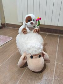 peluche pecora e cagnolino 