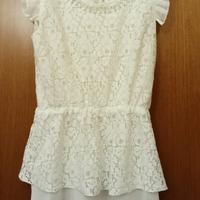 Maglia bianca in pizzo con perline mis. s/m