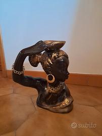 Busto ceramica donna etnica vintage anni 50 vaso